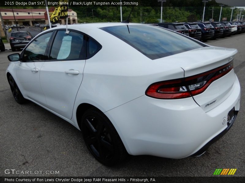 Bright White / Black/Light Tungsten Accent Stitching 2015 Dodge Dart SXT
