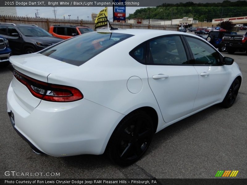 Bright White / Black/Light Tungsten Accent Stitching 2015 Dodge Dart SXT