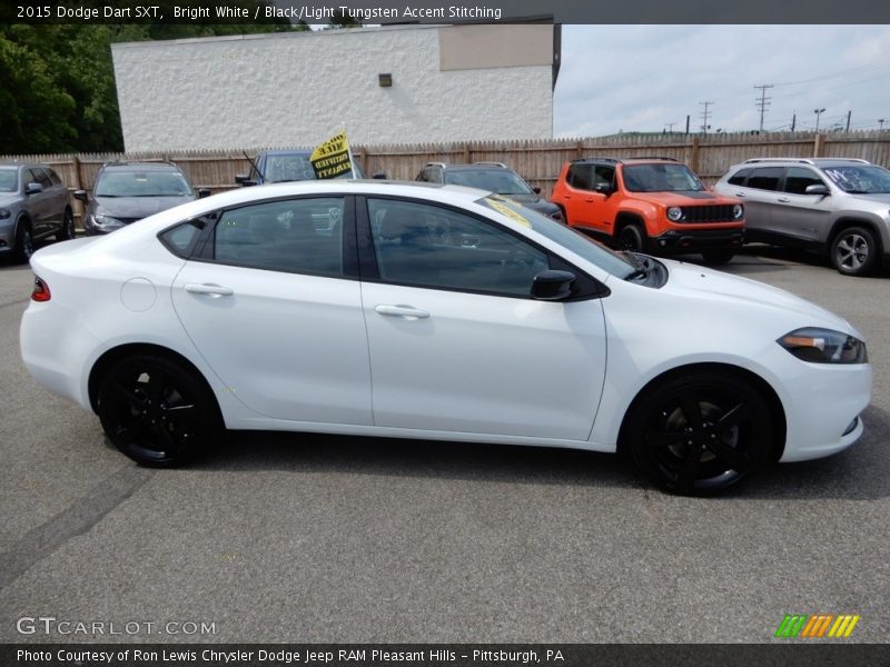 Bright White / Black/Light Tungsten Accent Stitching 2015 Dodge Dart SXT