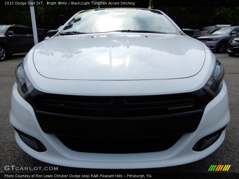 Bright White / Black/Light Tungsten Accent Stitching 2015 Dodge Dart SXT