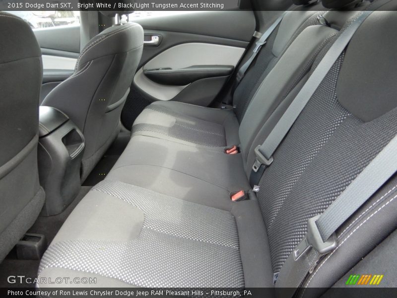 Bright White / Black/Light Tungsten Accent Stitching 2015 Dodge Dart SXT