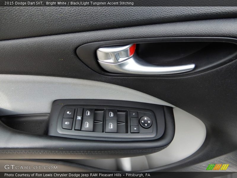 Bright White / Black/Light Tungsten Accent Stitching 2015 Dodge Dart SXT