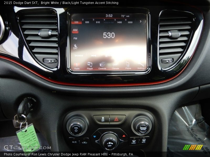 Bright White / Black/Light Tungsten Accent Stitching 2015 Dodge Dart SXT