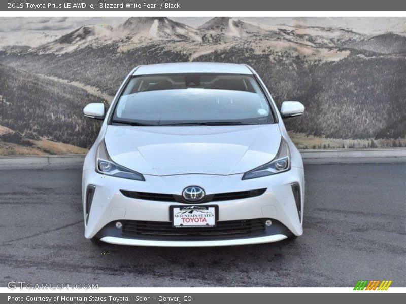 Blizzard White Pearl / Black 2019 Toyota Prius LE AWD-e