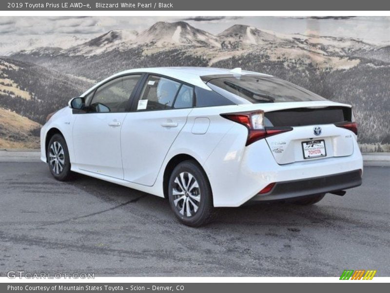 Blizzard White Pearl / Black 2019 Toyota Prius LE AWD-e