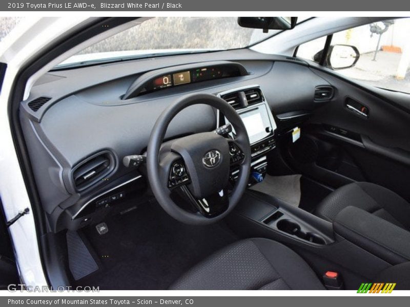 Blizzard White Pearl / Black 2019 Toyota Prius LE AWD-e