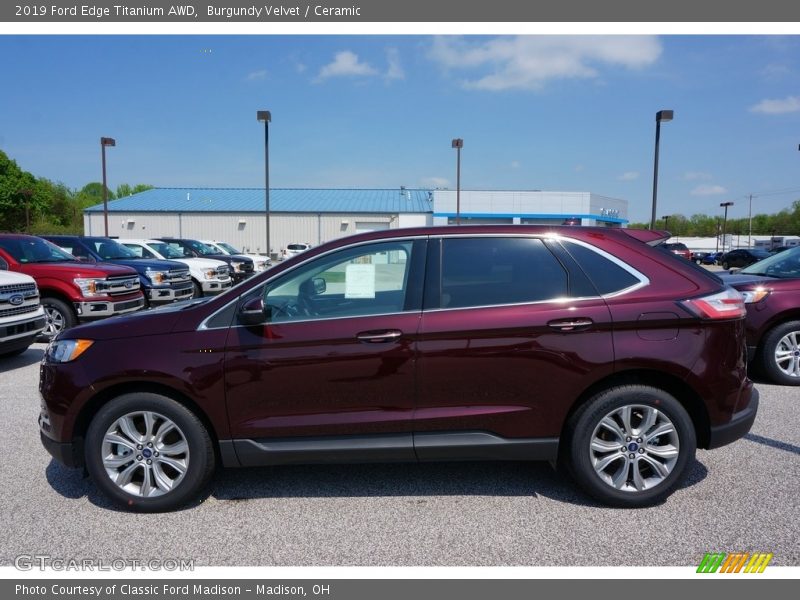 Burgundy Velvet / Ceramic 2019 Ford Edge Titanium AWD