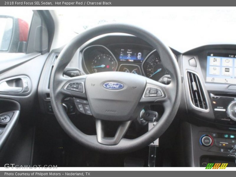Hot Pepper Red / Charcoal Black 2018 Ford Focus SEL Sedan