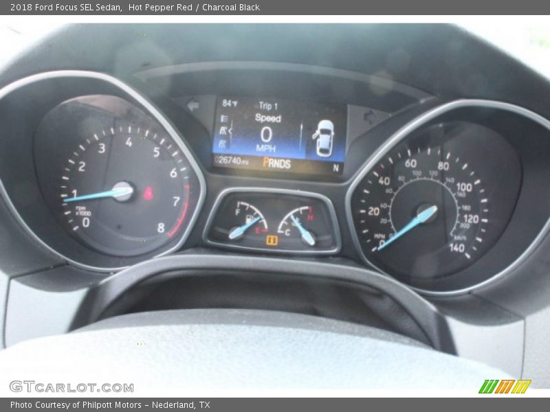 Hot Pepper Red / Charcoal Black 2018 Ford Focus SEL Sedan