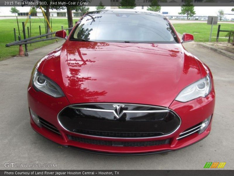 Red Multi-Coat / Grey 2015 Tesla Model S 90D