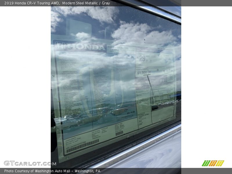 Modern Steel Metallic / Gray 2019 Honda CR-V Touring AWD
