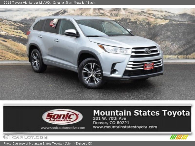 Celestial Silver Metallic / Black 2018 Toyota Highlander LE AWD