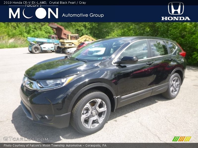 Crystal Black Pearl / Gray 2019 Honda CR-V EX-L AWD