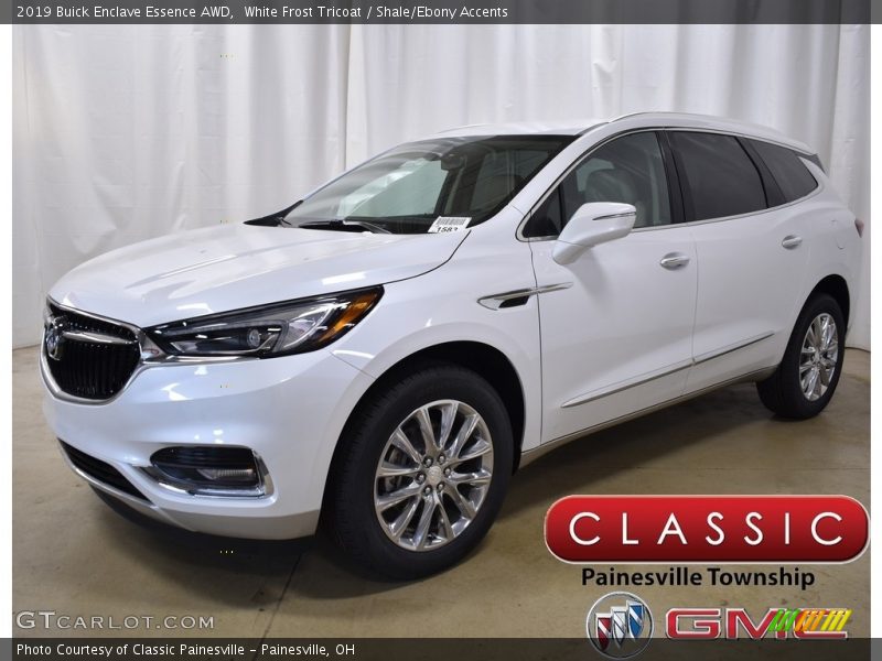 White Frost Tricoat / Shale/Ebony Accents 2019 Buick Enclave Essence AWD