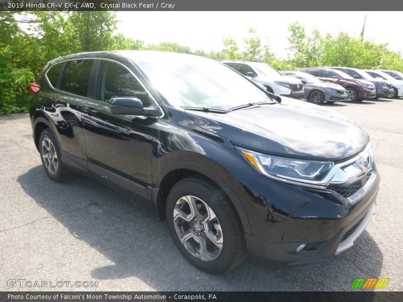 Crystal Black Pearl / Gray 2019 Honda CR-V EX-L AWD