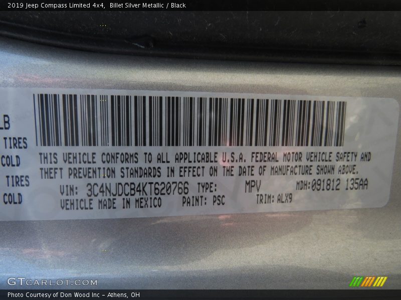 Billet Silver Metallic / Black 2019 Jeep Compass Limited 4x4