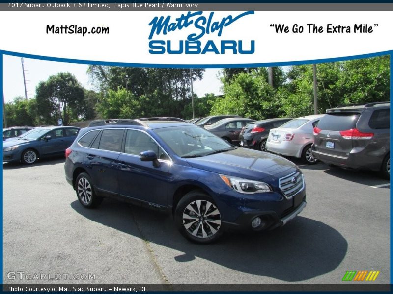 Lapis Blue Pearl / Warm Ivory 2017 Subaru Outback 3.6R Limited