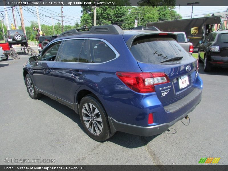 Lapis Blue Pearl / Warm Ivory 2017 Subaru Outback 3.6R Limited