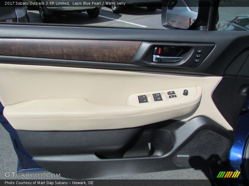 Lapis Blue Pearl / Warm Ivory 2017 Subaru Outback 3.6R Limited