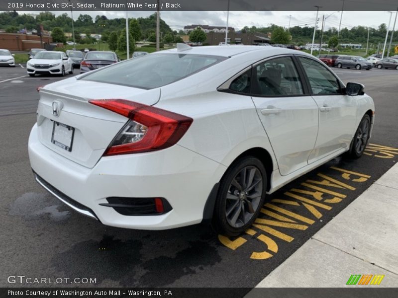 Platinum White Pearl / Black 2019 Honda Civic EX-L Sedan