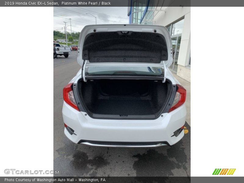 Platinum White Pearl / Black 2019 Honda Civic EX-L Sedan