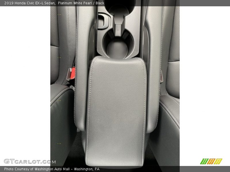 Platinum White Pearl / Black 2019 Honda Civic EX-L Sedan