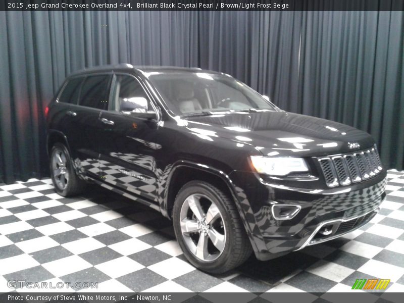 Brilliant Black Crystal Pearl / Brown/Light Frost Beige 2015 Jeep Grand Cherokee Overland 4x4