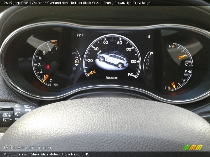 Brilliant Black Crystal Pearl / Brown/Light Frost Beige 2015 Jeep Grand Cherokee Overland 4x4