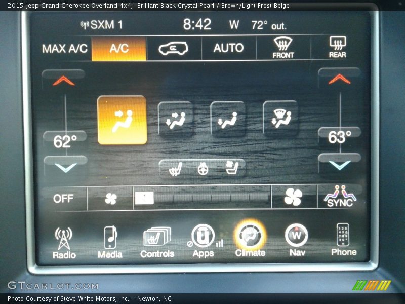 Brilliant Black Crystal Pearl / Brown/Light Frost Beige 2015 Jeep Grand Cherokee Overland 4x4