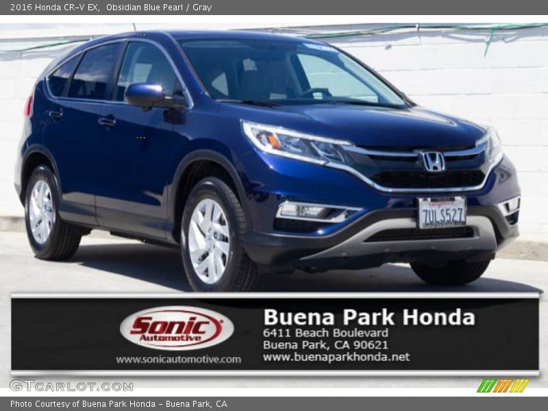 Obsidian Blue Pearl / Gray 2016 Honda CR-V EX