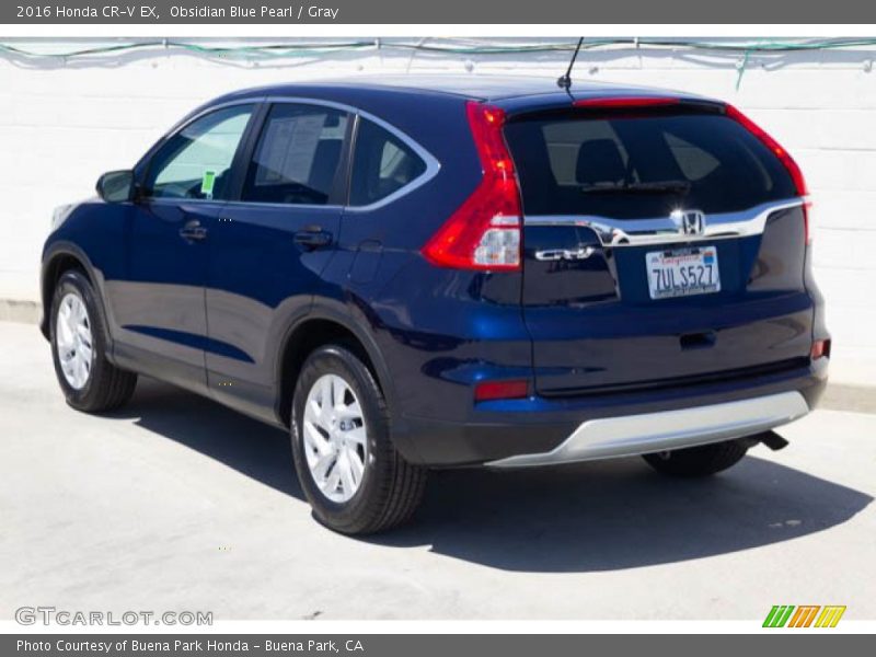 Obsidian Blue Pearl / Gray 2016 Honda CR-V EX