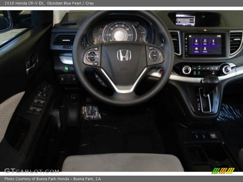 Obsidian Blue Pearl / Gray 2016 Honda CR-V EX