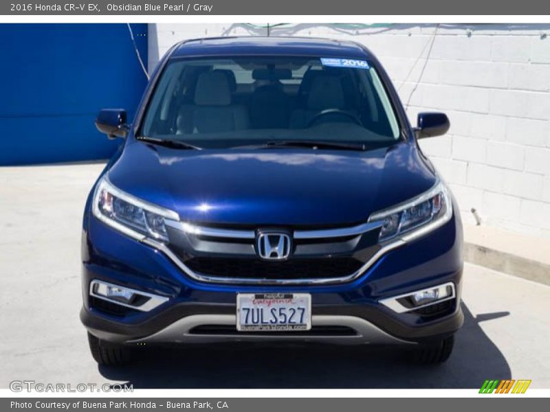 Obsidian Blue Pearl / Gray 2016 Honda CR-V EX