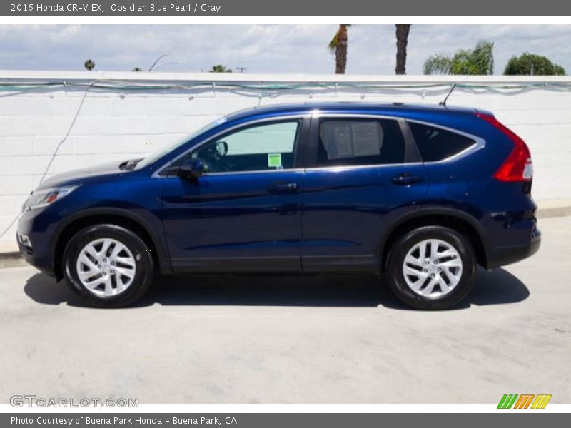 Obsidian Blue Pearl / Gray 2016 Honda CR-V EX