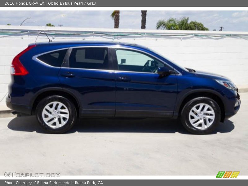 Obsidian Blue Pearl / Gray 2016 Honda CR-V EX