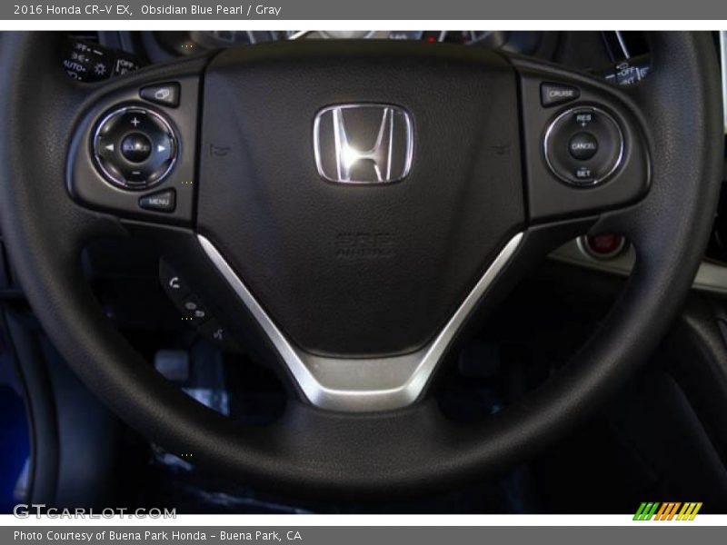 Obsidian Blue Pearl / Gray 2016 Honda CR-V EX