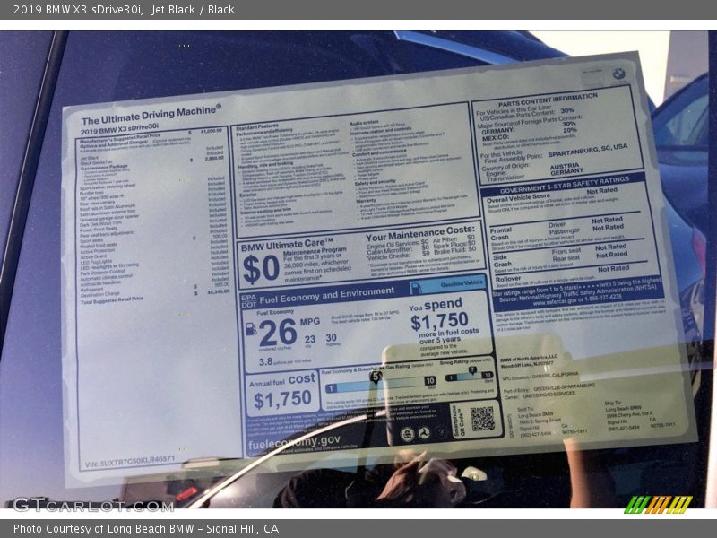 Jet Black / Black 2019 BMW X3 sDrive30i