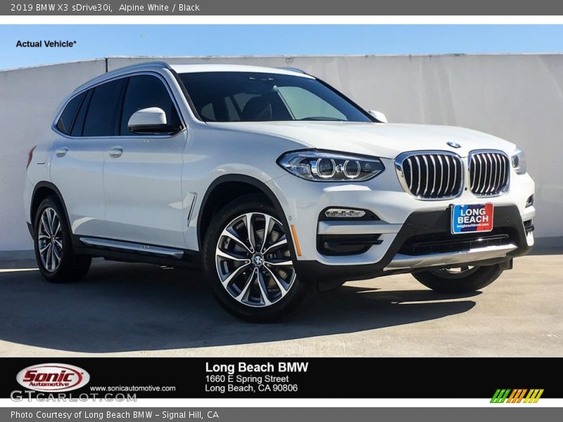 Alpine White / Black 2019 BMW X3 sDrive30i