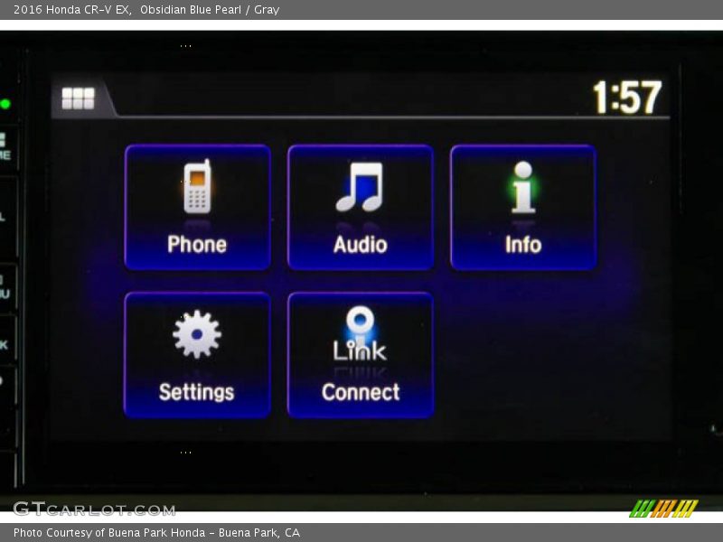Obsidian Blue Pearl / Gray 2016 Honda CR-V EX