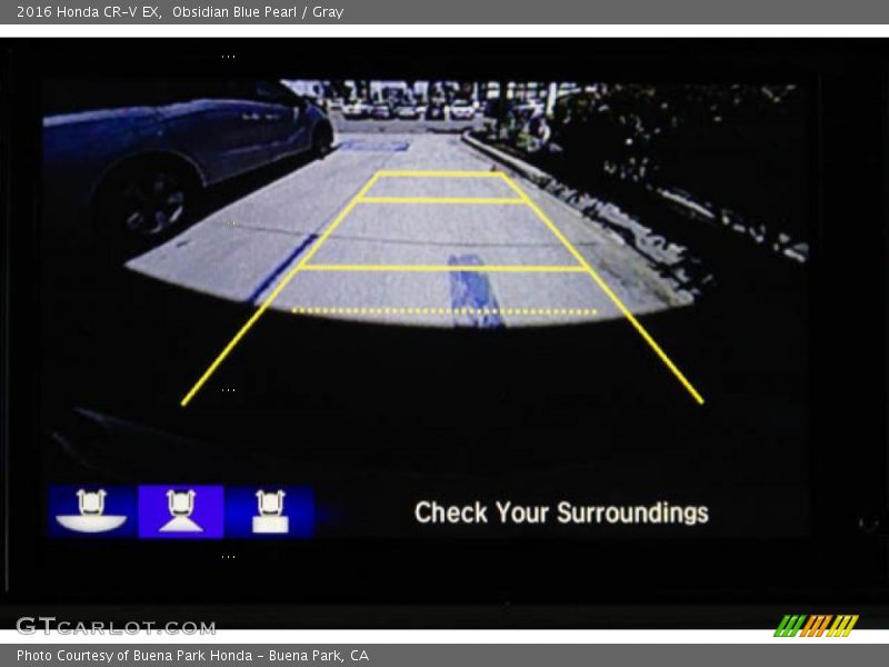 Obsidian Blue Pearl / Gray 2016 Honda CR-V EX