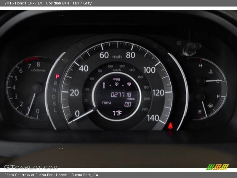 Obsidian Blue Pearl / Gray 2016 Honda CR-V EX