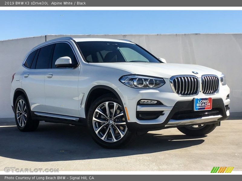 Alpine White / Black 2019 BMW X3 sDrive30i