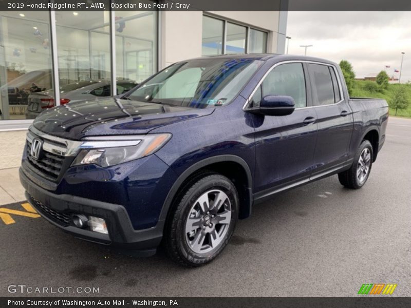 Obsidian Blue Pearl / Gray 2019 Honda Ridgeline RTL AWD