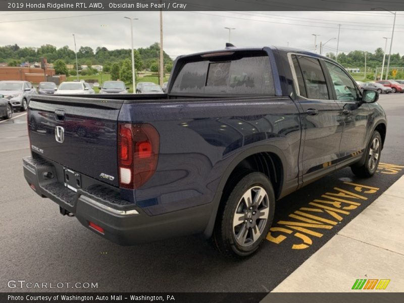 Obsidian Blue Pearl / Gray 2019 Honda Ridgeline RTL AWD