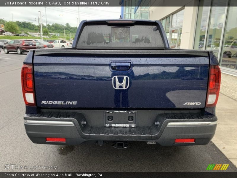 Obsidian Blue Pearl / Gray 2019 Honda Ridgeline RTL AWD