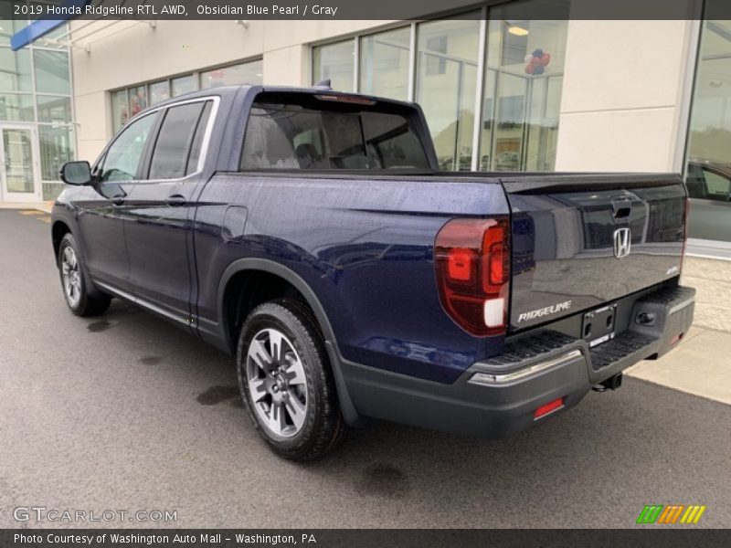 Obsidian Blue Pearl / Gray 2019 Honda Ridgeline RTL AWD