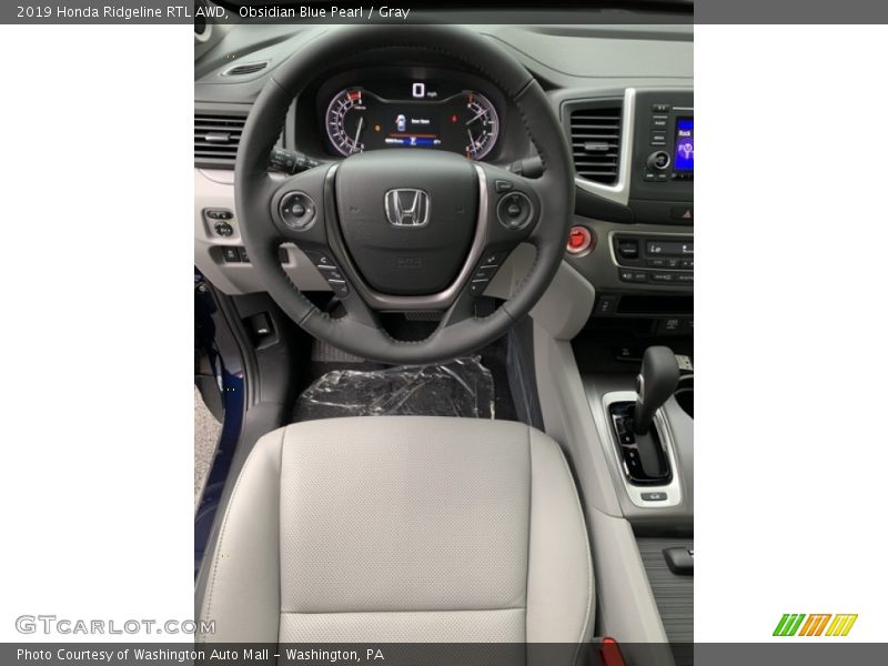 Obsidian Blue Pearl / Gray 2019 Honda Ridgeline RTL AWD