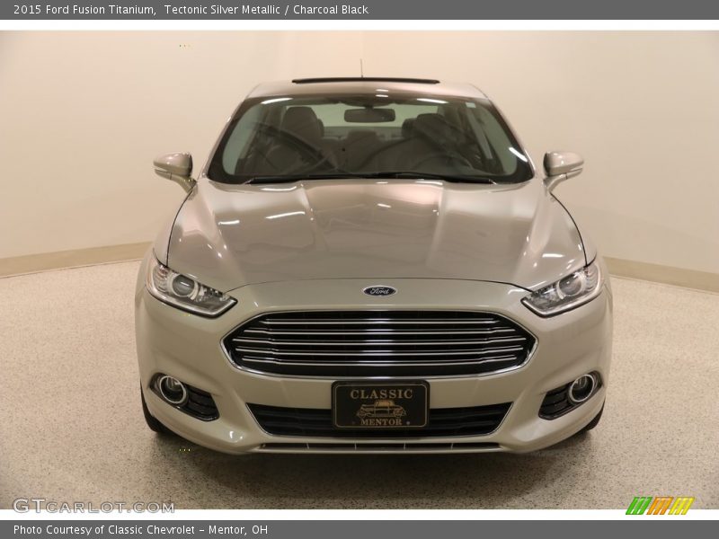 Tectonic Silver Metallic / Charcoal Black 2015 Ford Fusion Titanium