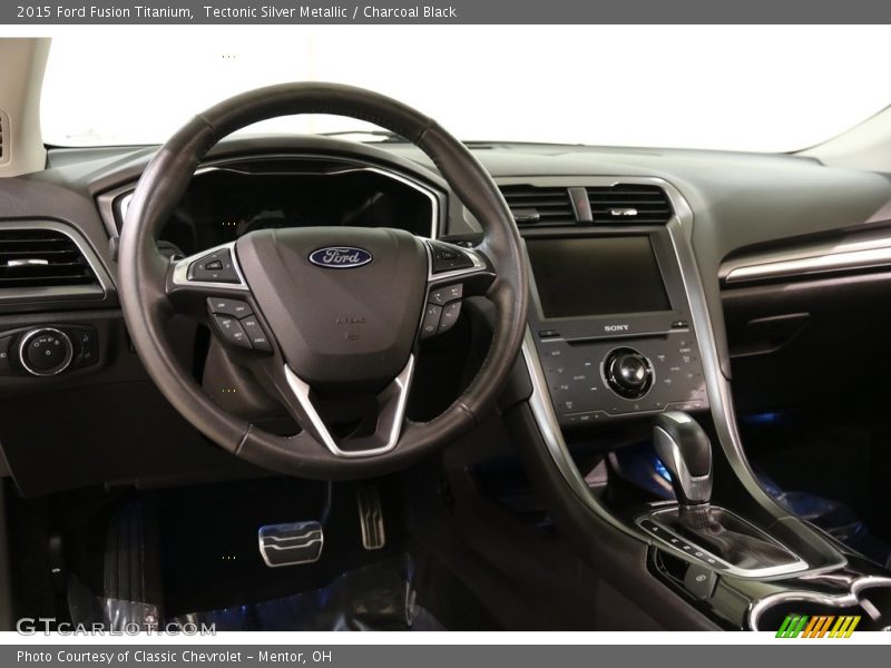 Tectonic Silver Metallic / Charcoal Black 2015 Ford Fusion Titanium