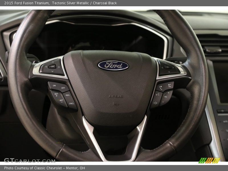 Tectonic Silver Metallic / Charcoal Black 2015 Ford Fusion Titanium